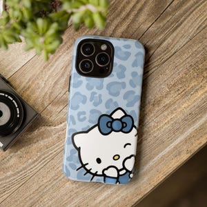 Hello Kitty-telefoonhoesje - Hello Kitty luipaardprint, technisch accessoire met dierenprint, cadeau voor kattenliefhebbers, terug naar school afbeelding 7