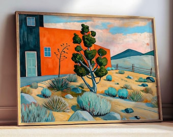 Desert Wall Art Print: Colorful Surreal Southwest Landscape Painting, Large Wall Decor