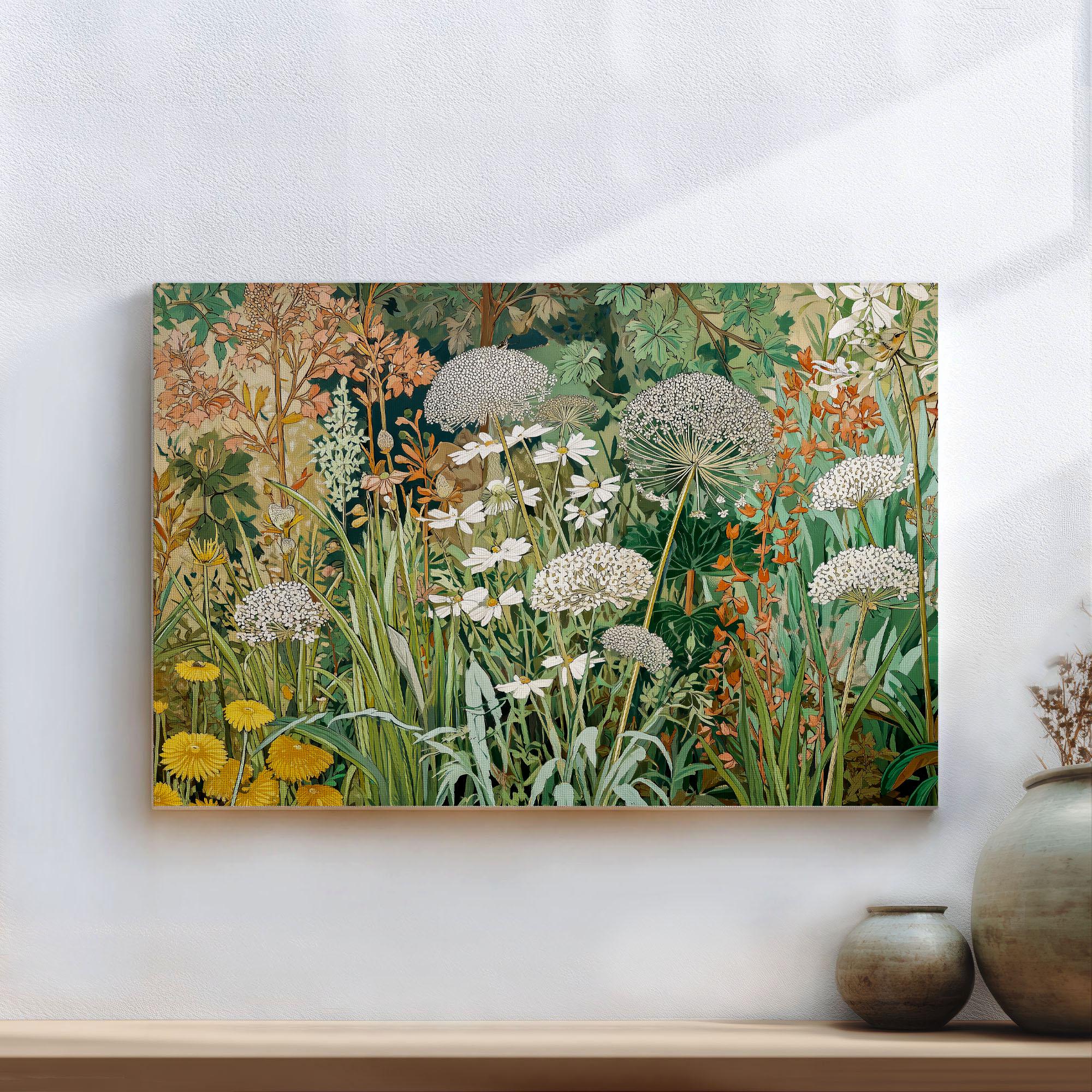 Botanical Art Print: Wildflowers Landscape Artwork Wall Decor - Etsy