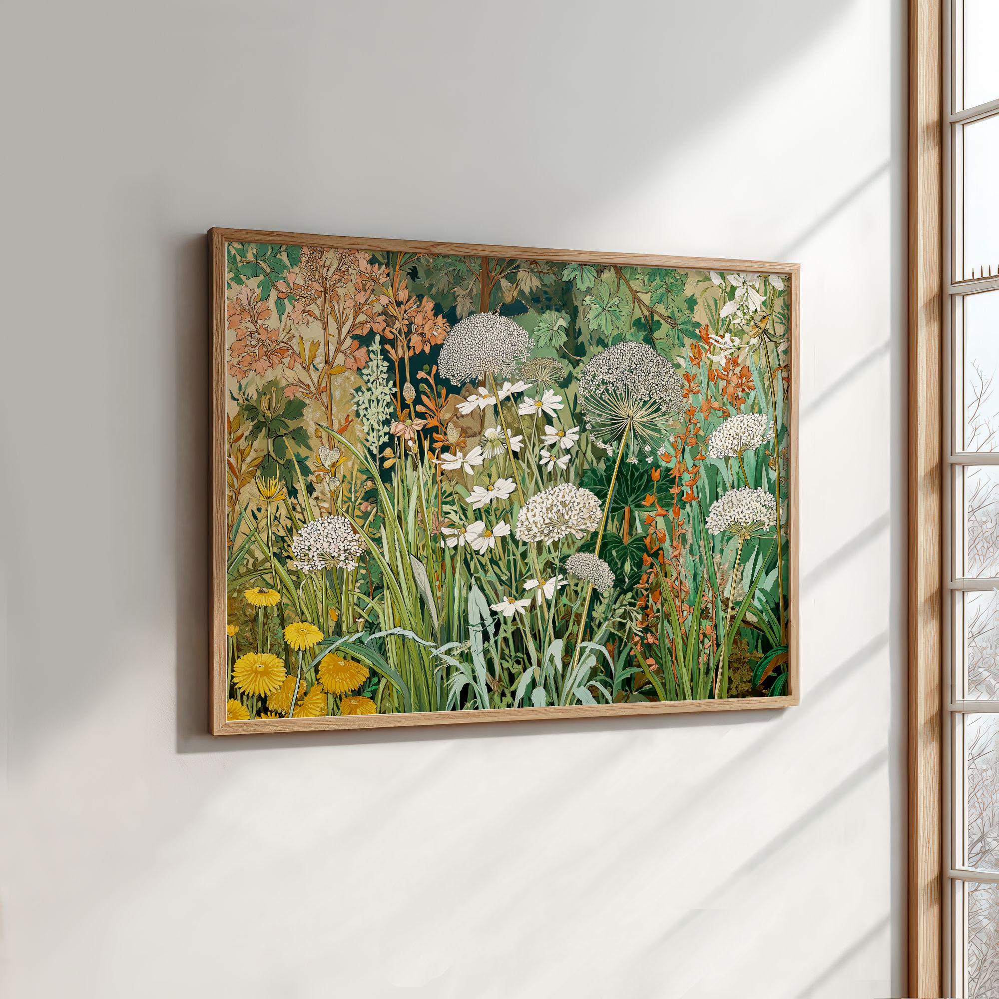 Botanical Art Print: Wildflowers Landscape Artwork Wall Decor - Etsy
