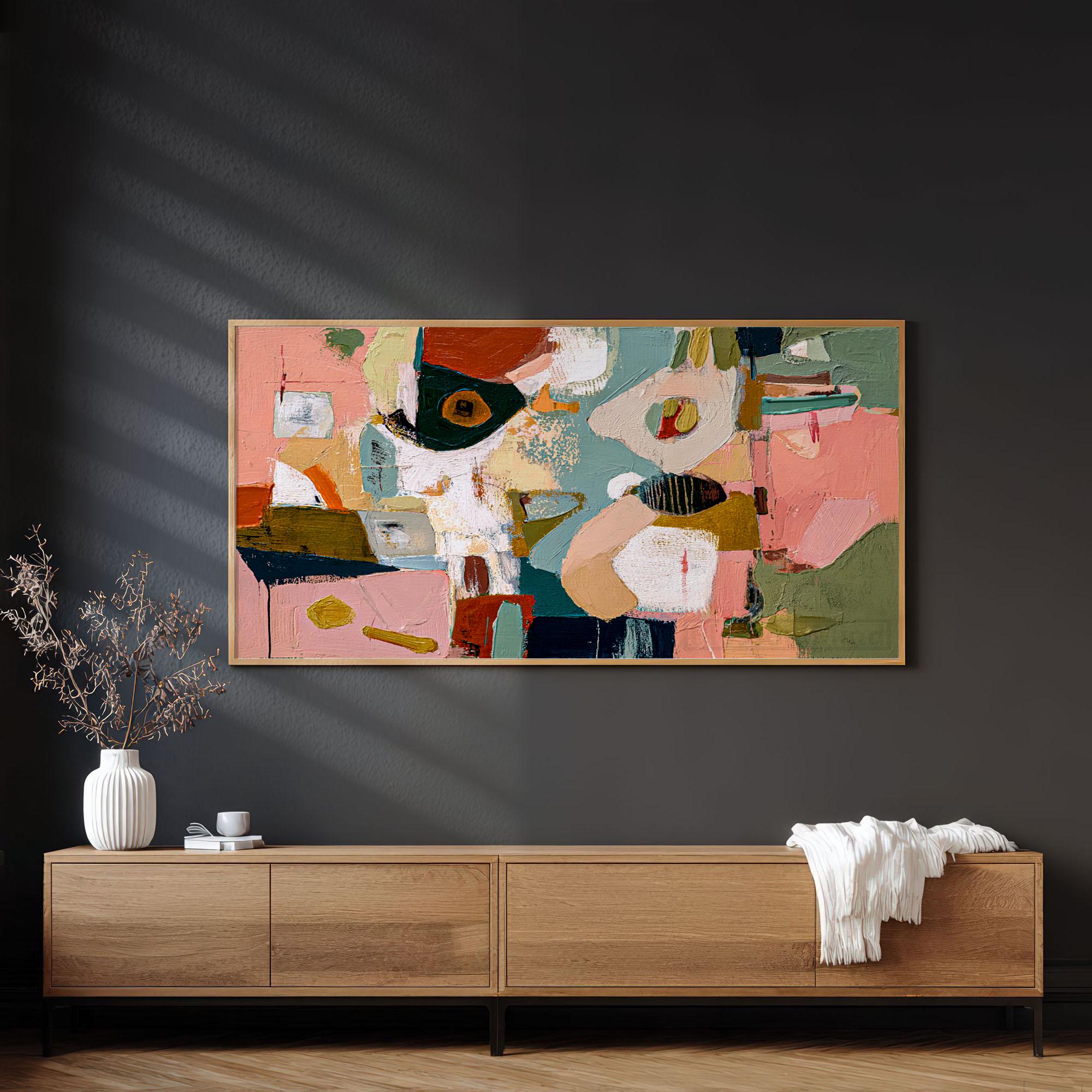 Abstract Wall Art Print: Mid Century Modern Painting, Colorful Home ...