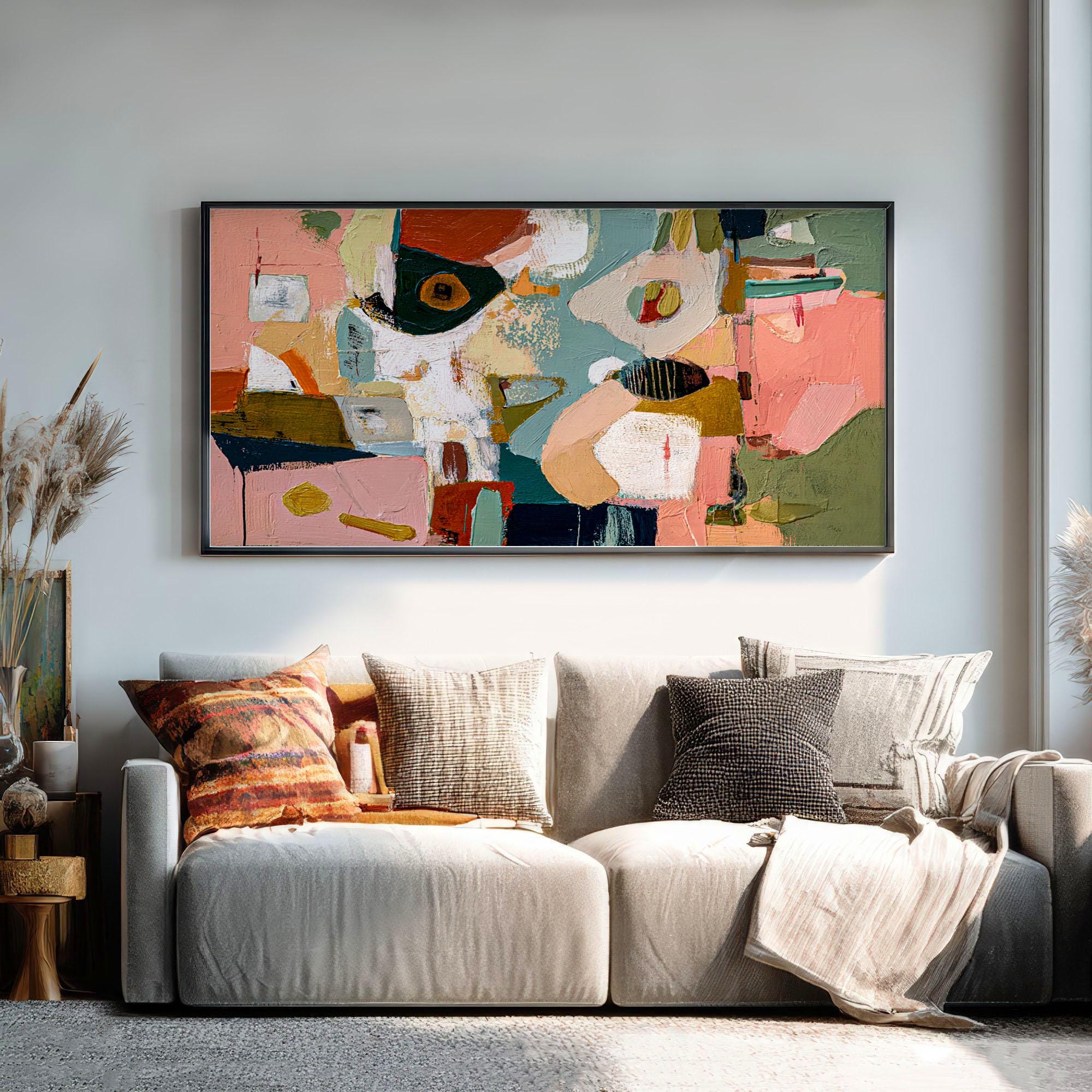 Abstract Wall Art Print: Mid Century Modern Painting, Colorful Home ...