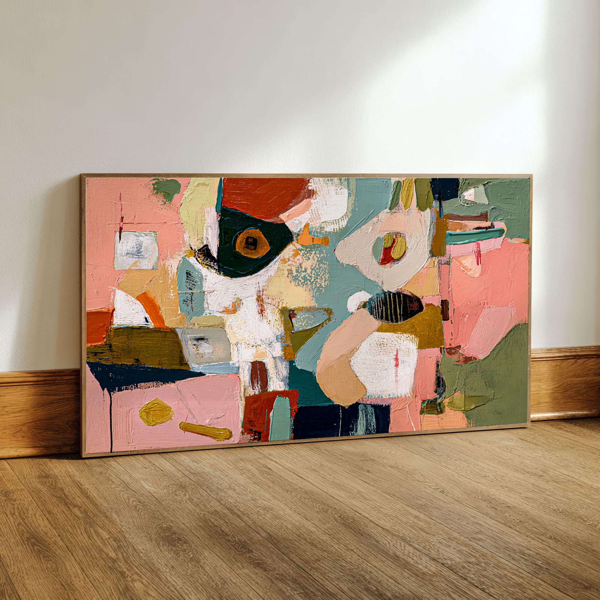 Abstract Wall Art Print: Mid Century Modern Painting, Colorful Home ...