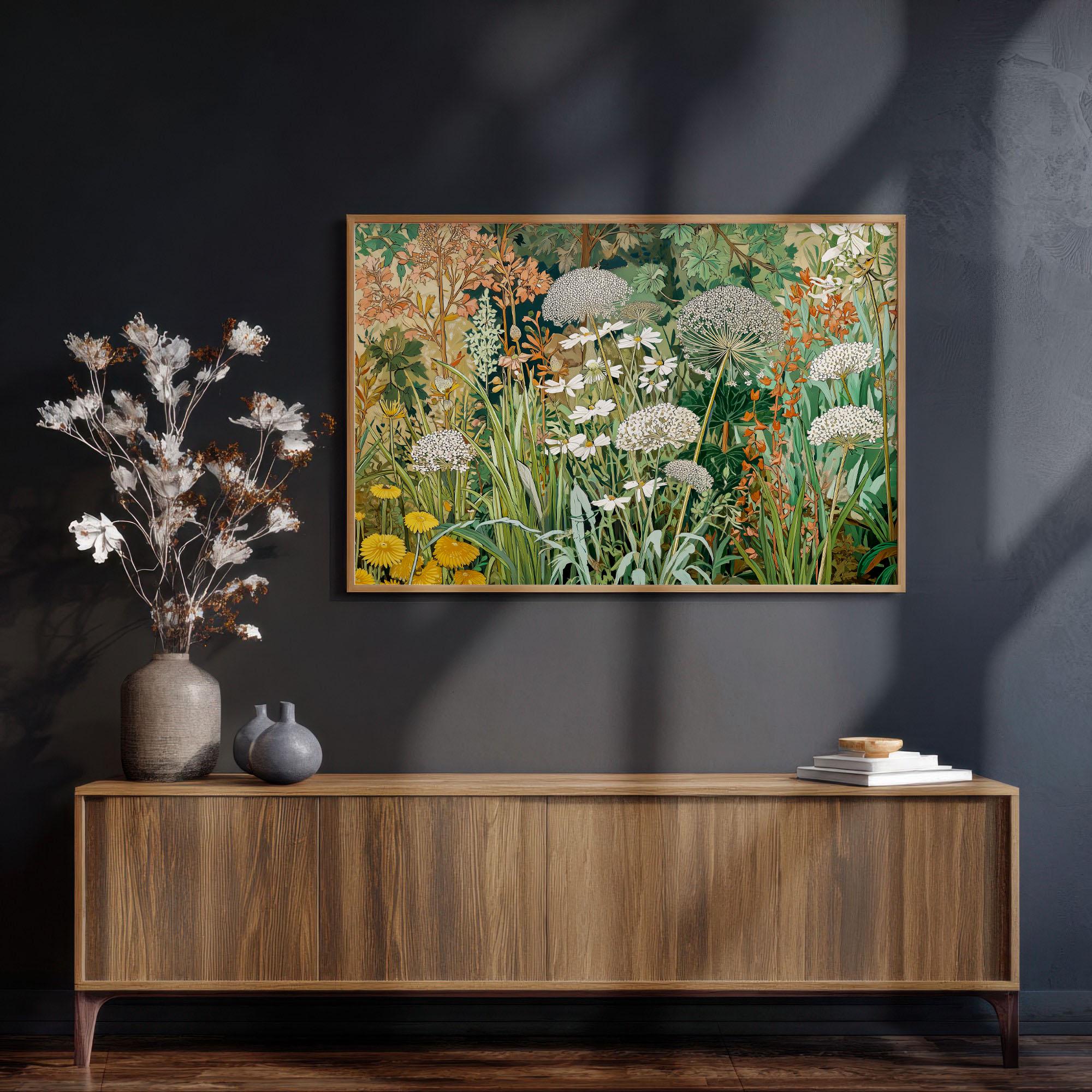 Botanical Art Print: Wildflowers Landscape Artwork Wall Decor - Etsy