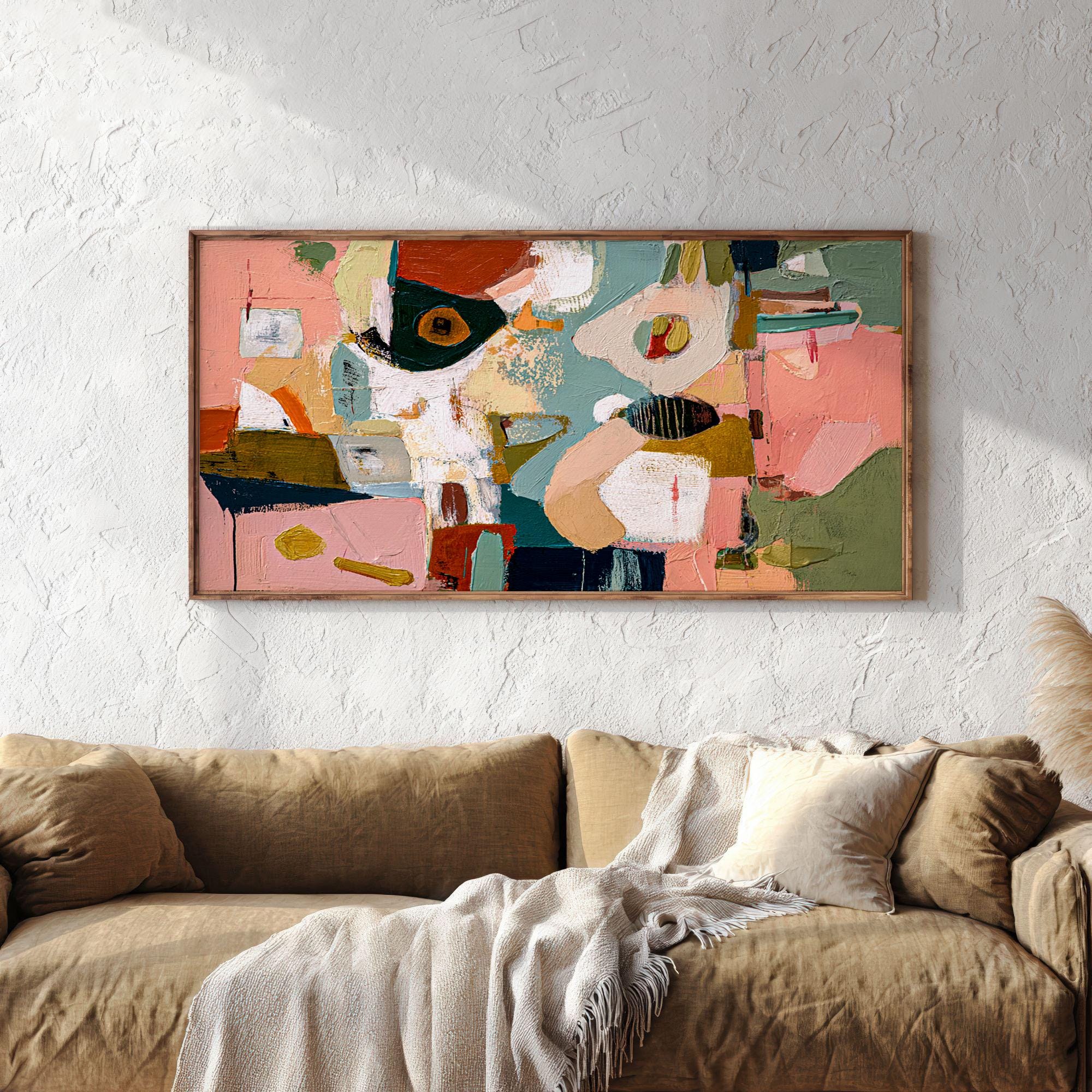 Abstract Wall Art Print: Mid Century Modern Painting, Colorful Home ...