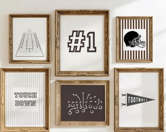Boys room prints football wall art sports nursery decor vintage baby boy nursery decor prints sports wall art digital printable download