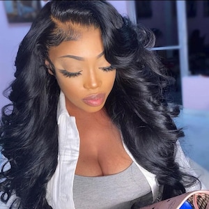 13×4 Full Frontal HD Lace Wigs Pre-Bleached Knots Glueless Body Wave Human Hair Wigs