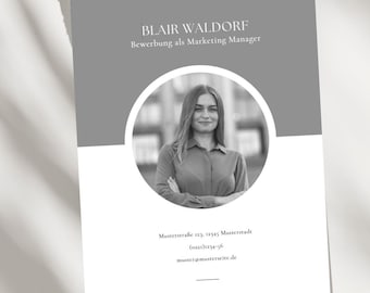 Professional application template with cover sheet, CV and cover letter