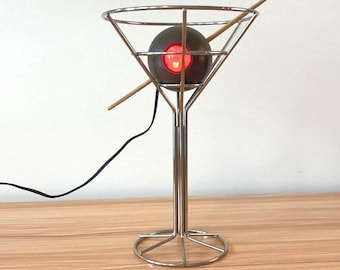 Lampada vintage David Krys Martini Olive del 1993