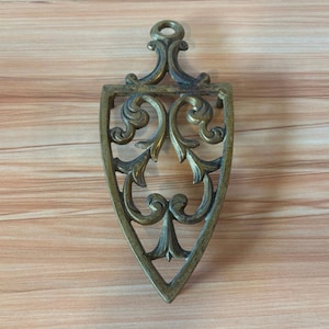 Vintage Wilton Brass Trivet | Scroll Footed Iron Trivet