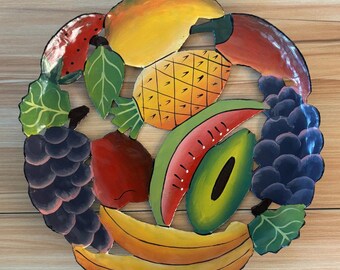 Vintage Metal Art Fruit Bowl Signed Louis Wanick