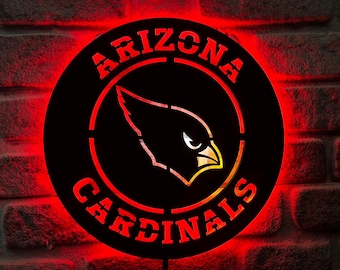 Arizona Cardinals Illuminated Wall Decor, Handmade Fan Gift