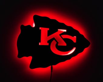 KC Chiefs LED Night Light: Kansas City Football Wall Decor