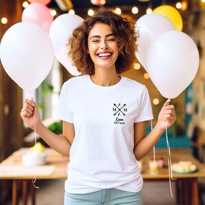 Mama T-Shirt personalized with name, Mother&#39;s Day gift, EST shirt woman, family shirt, gift for mom, women&#39;s T-Shirt