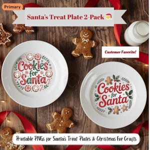 Cookies for Santa Plate PNG Bundle: Retro Farmhouse Designs (Digital Download)