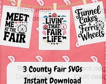 County Fair SVG Bundle: Ferris Wheel, Funnel Cake, Barn (Digital Download)