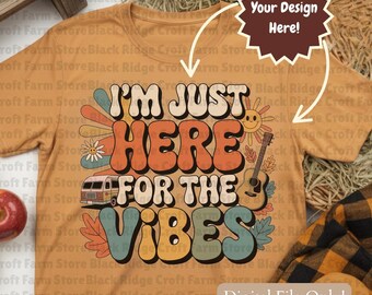Retro Boho Van PNG: I'm Just Here for the Vibes (Digital Download)