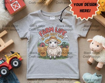 Farm Life Kids Shirt Design PNG: Tractor, Barn, Animals (Digital Download)