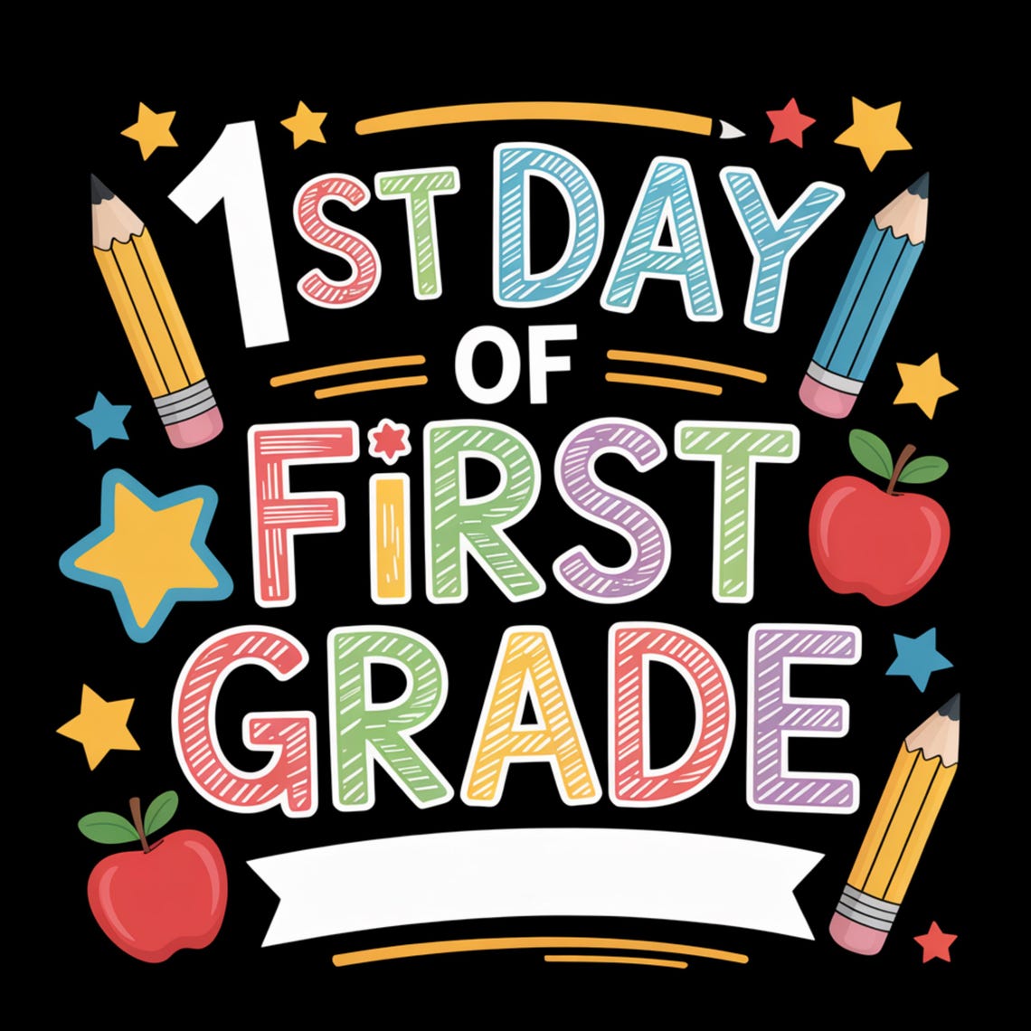 First Day of 1st Grade PNG Photo Prop: Back to School Sign (instant ...