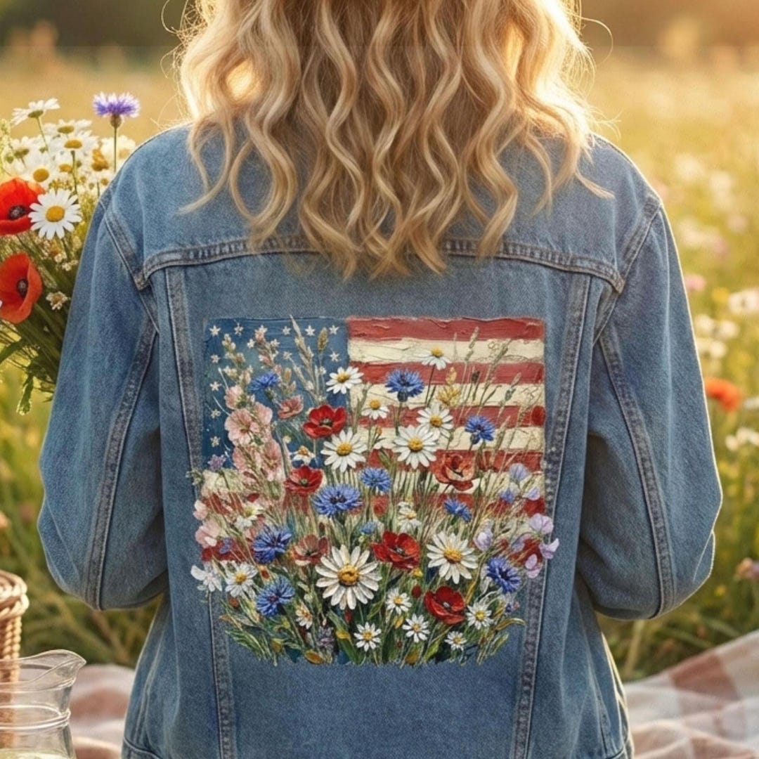 American Flag Wildflower PNG, Patriotic Floral Shirt Design, Rustic USA ...