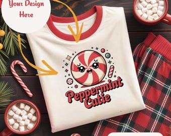 Julkaka Kawaii PNG: Pepparmynta Cutie Clipart (digital nedladdning)