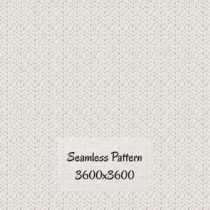 May include: A seamless pattern featuring a light beige background with a repeating print of small, dark gray botanical sprigs and leaves. The image includes the centered text Seamless Pattern 3600x3600 in a black script font.
