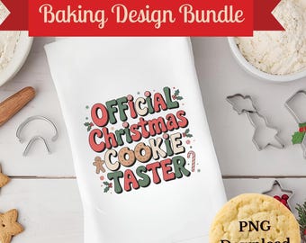 Christmas Cookie Sayings PNG Bundle | Retro Christmas  | Holiday Baking Shirt Designs