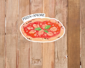 Pizza Amore Aufkleber: Italienisches Essen Liebhaber Geschenk, wasserfest Vinyl