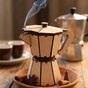 Dxf,pd,Moka Bruciatore d'incenso - File Digitale per Taglio Laser - Progetto 3D Macchinetta Caffè - Glowforge e Xtool