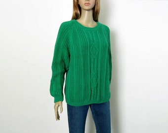 bright green sweater