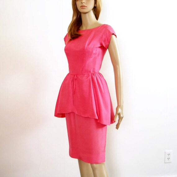 hot pink peplum dress