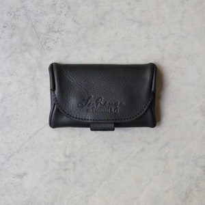 Mini étui de cuir noir, Étui pour accessoires de tricot, rangement pour ciseaux et marqueurs