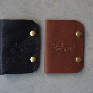 Black Leather Needle Book, Darning Needle Storage Case with felt image 7