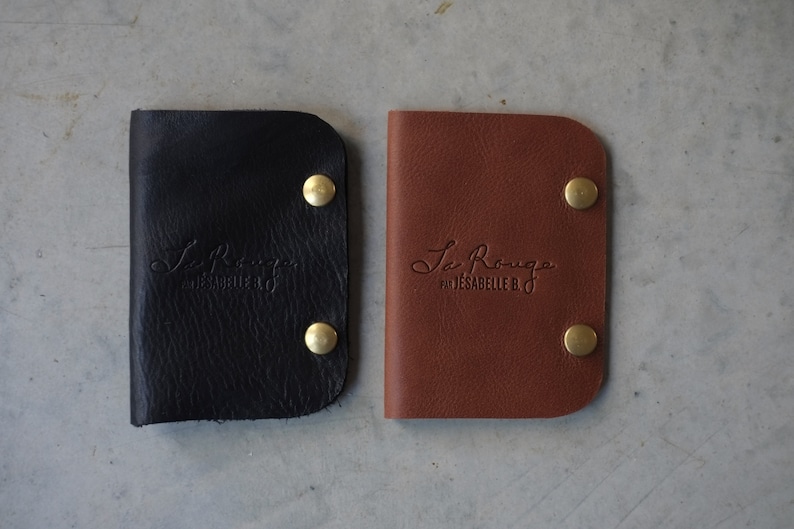 Black Leather Needle Book, Darning Needle Storage Case with felt image 7