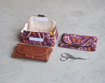 Mini notions case in limited edition Cotton and Steel fabric, scissor case, accessory case