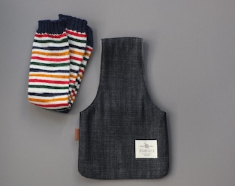 Knitting Project bag, Knitting Wristlet, Small Yarn Pouch