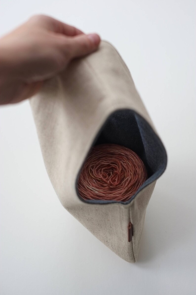 Knitting Project Bag knitting bag Small knitting wristlet Etsy