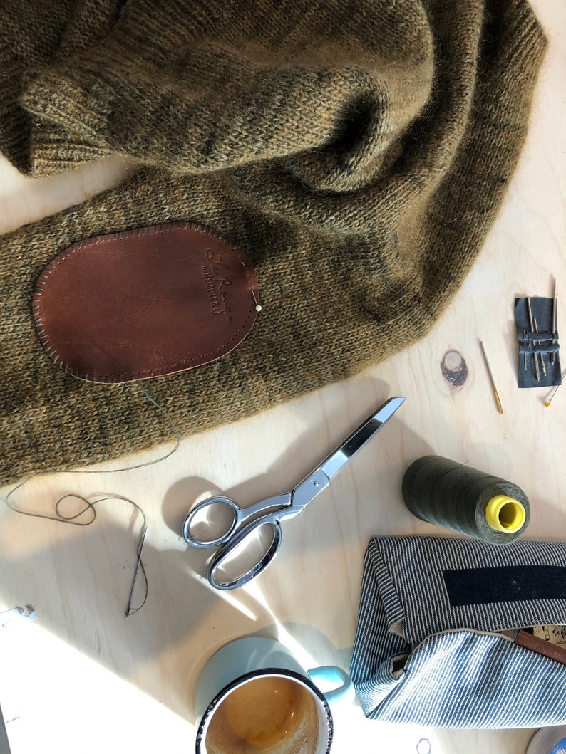 Brown Leather patches to sew on Collection La Rouge elbow Etsy