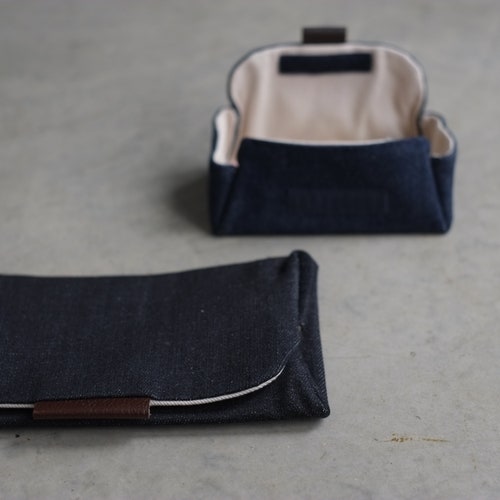 Leather Big Brother case Leather notion case Black leather case for knitting accessories leather pencil case