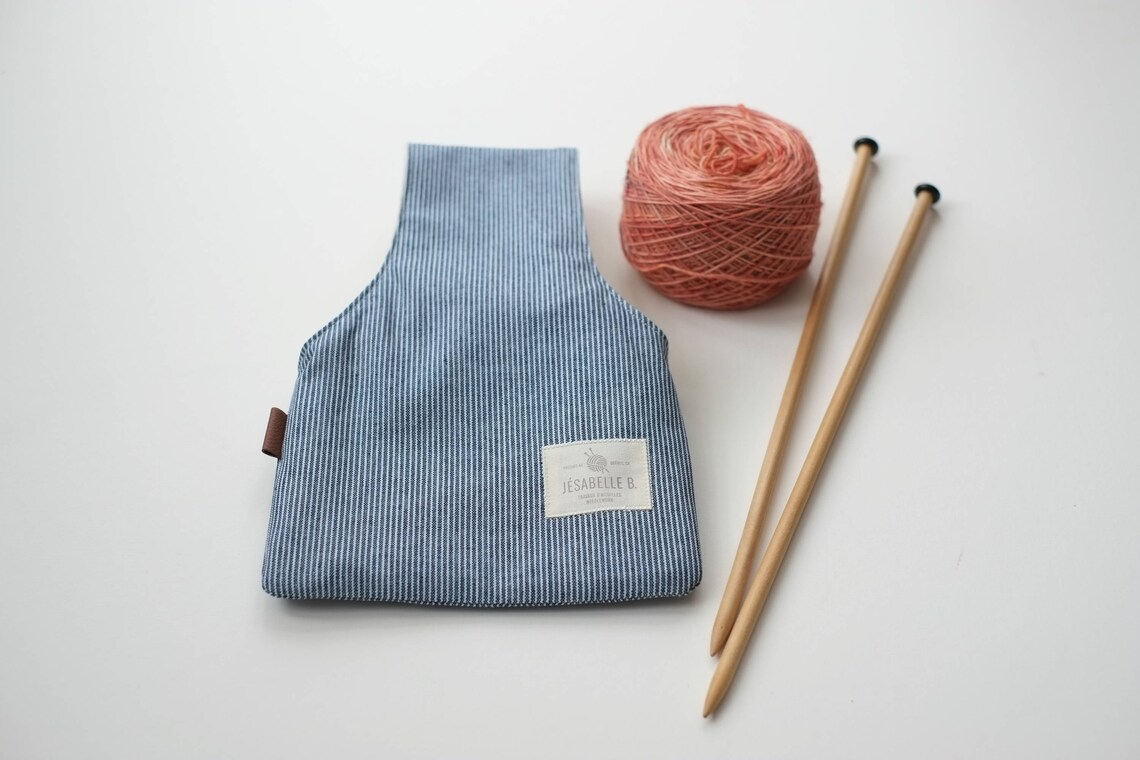 Knitting Bag Project Bag Striped Pouch Wristlet Etsy Canada