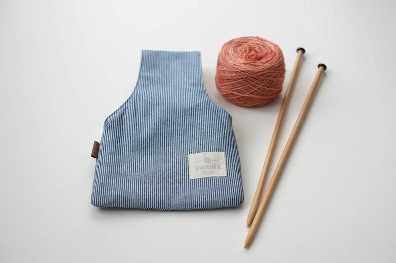Knitting Bag Project Bag Striped Pouch Wristlet Etsy