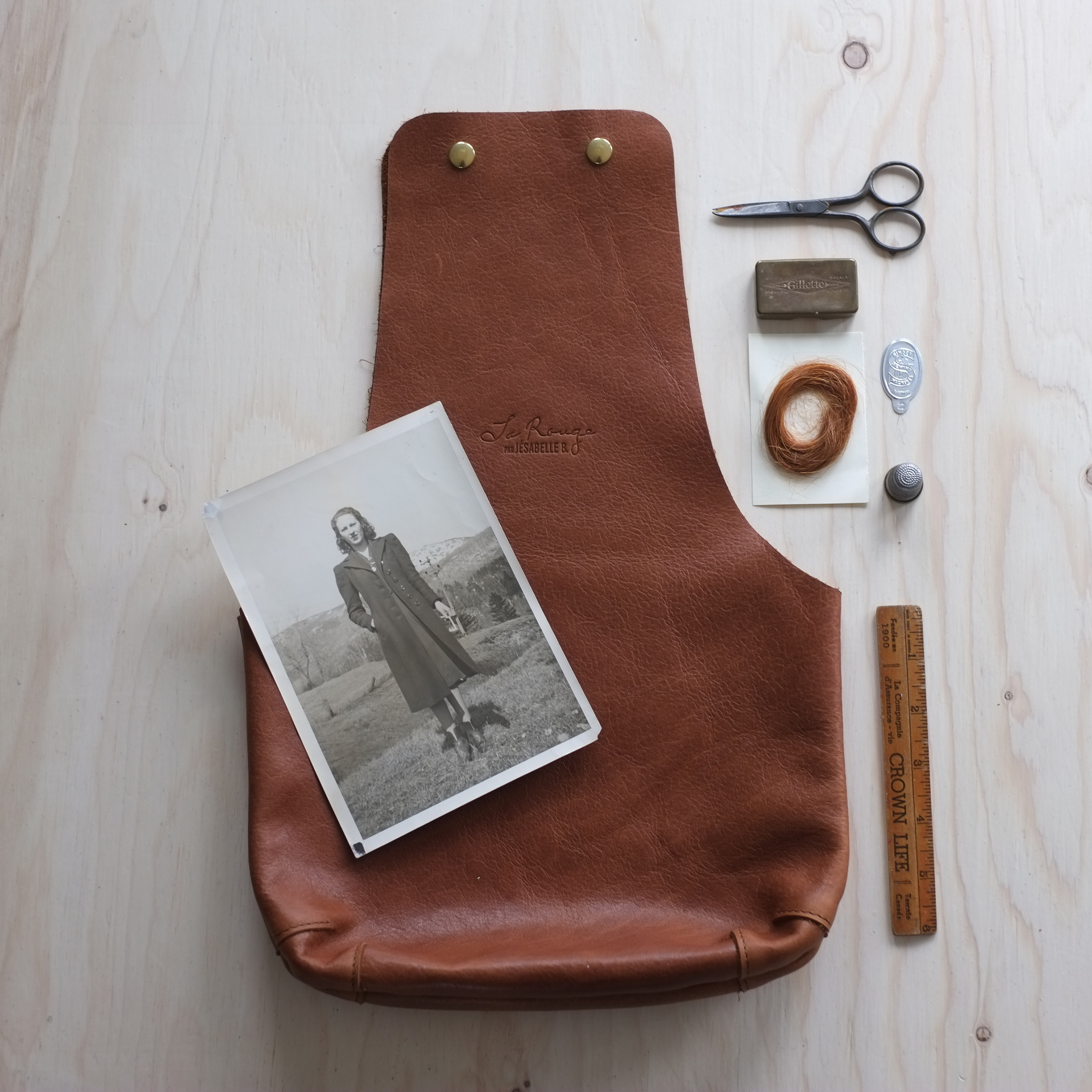 Leather knitting bag Project bag in leather Brown leather Etsy