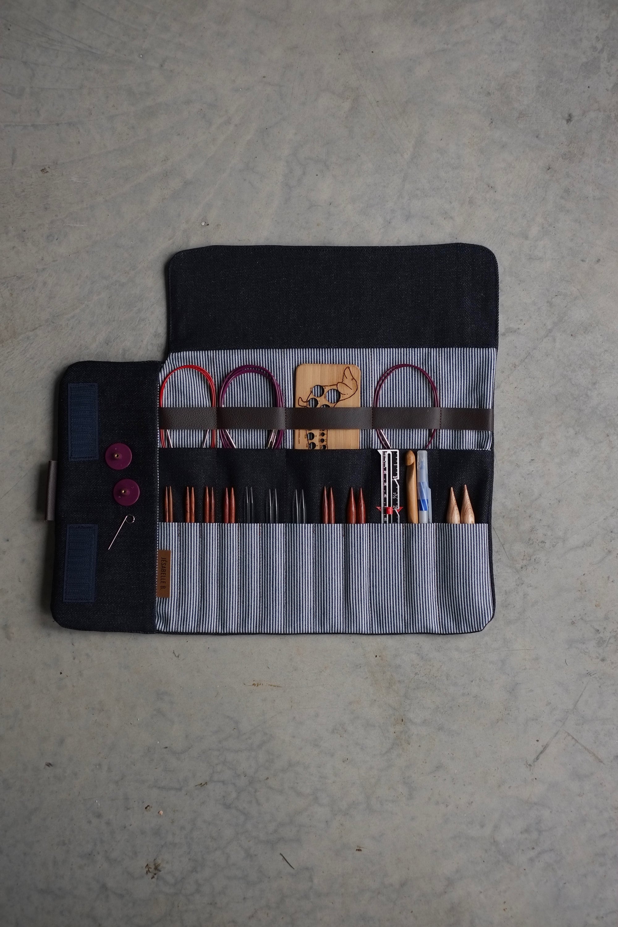 Knitting Needle Case in Dark Blue Denim, Best of Case