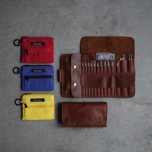 Shorties Brown leather case, Interchangeable short needle case in leather, all-in-one chiaogoo short needle case image 4