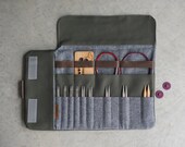 Étui d 39 aiguilles Vert, Rangement tricot pour aiguilles interchangeables et crochet