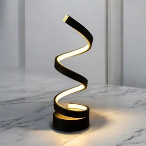 Modern Spiral LED Table Lamp – Minimalist Ambient Light for Cozy Home Decor