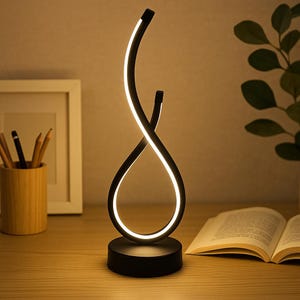 Modern Infinity LED Table Lamp: Minimalist Spiral Night Light