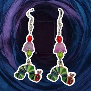 the very hungry caterpillar inspired nostalgic gift tulip earrings whimsy whimsical