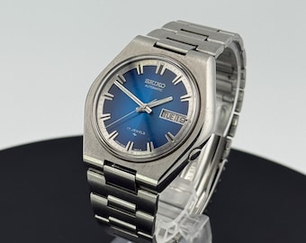 Seiko 5 Automatic 7009-807 Blue Dial Men’s Vintage Watch – Early 80s – 38mm Stainless Steel – Day Date – Excellent Condition