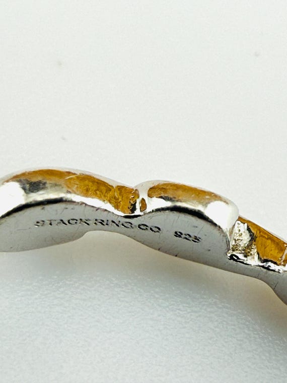 Signed Sterling Silver Linked Loop Stacking Band … - image 5